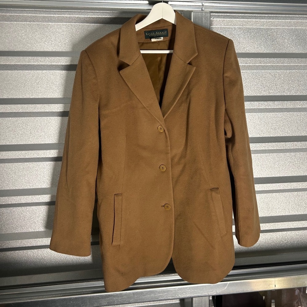 Harve Benard Blazer Womens 14 Brown Wool Cashmere Blend Vintage Dark Academia